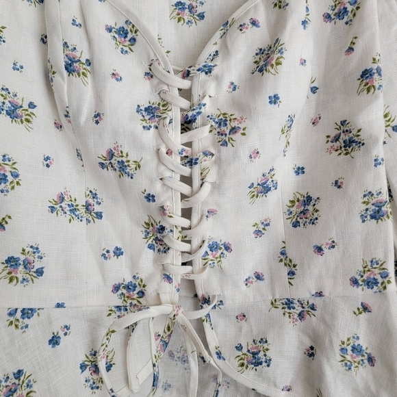 Reformation Barrett Linen Top in Blaire size 8 NWT - Picture 6 of 11